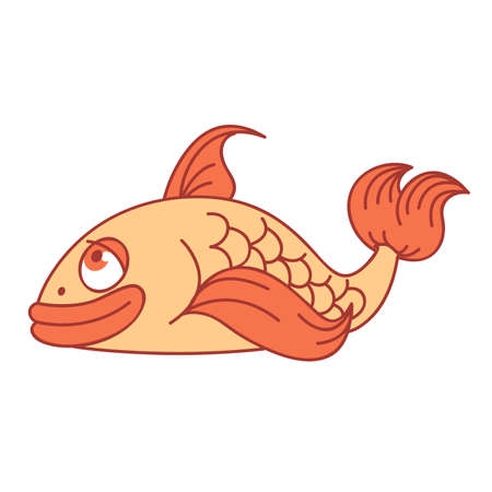 Vector image of an cartoon smiling fishのイラスト素材