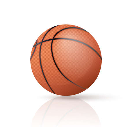 image of an realistic red Basketballのイラスト素材