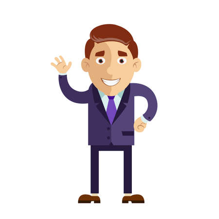 image of cartoon smiling cheerful Businessmanのイラスト素材