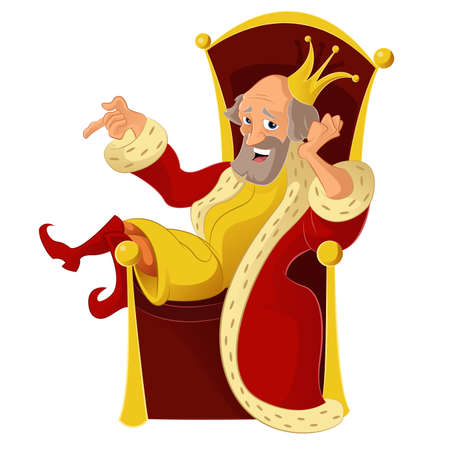 Vector image of a cartoon funny Kingのイラスト素材