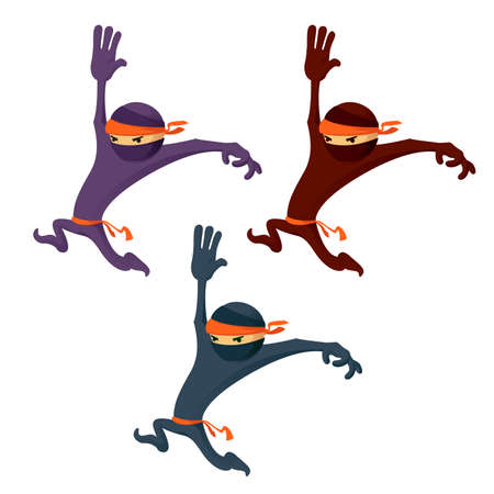 Vector image of a cartoon ninja or karate manのイラスト素材