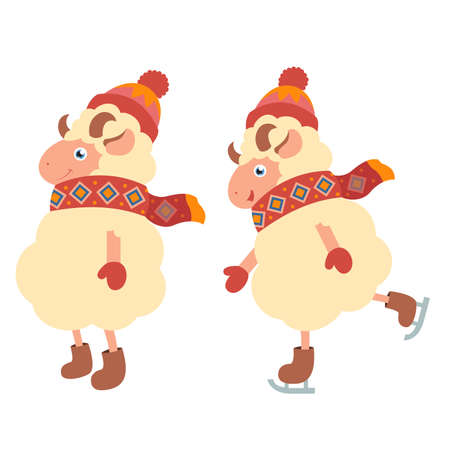 Vector image of a Sheep with a scarfのイラスト素材