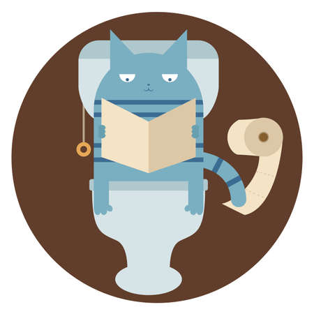 Vector image of a Cat in the toiletのイラスト素材