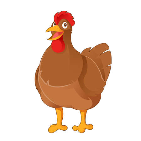 Vector image of a happy cartoon Chickenのイラスト素材