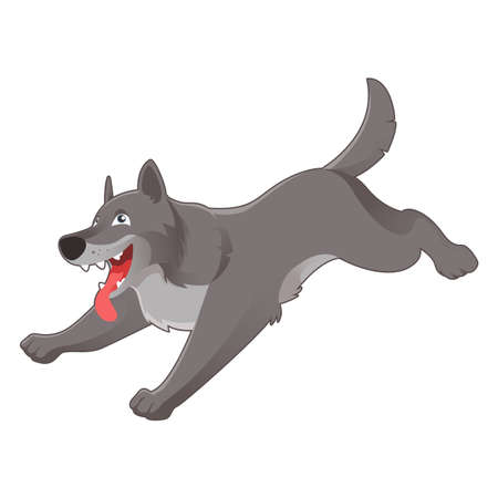 Vector image of a cartoon gray wolfのイラスト素材