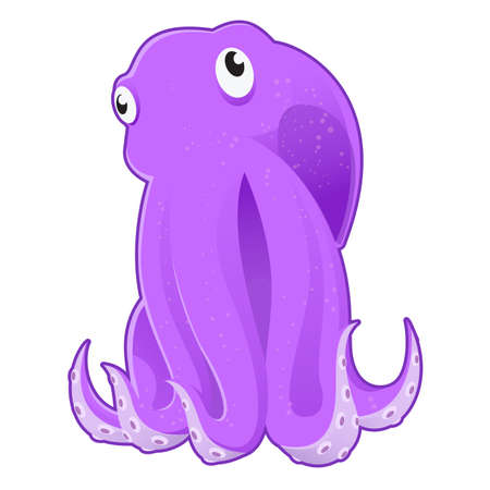 Vector image of a cartoon sea Octopusのイラスト素材