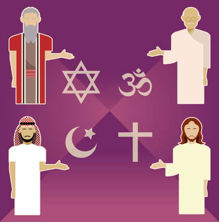 Vector image of set of religion iconsのイラスト素材