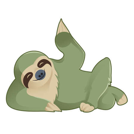 Vector image of a cartoon greeting slothのイラスト素材
