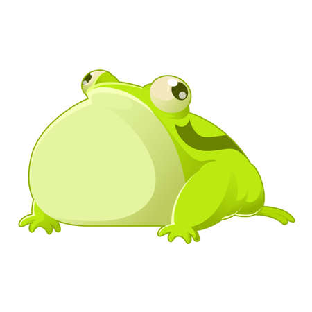 Vector image of a green cartoon toadのイラスト素材