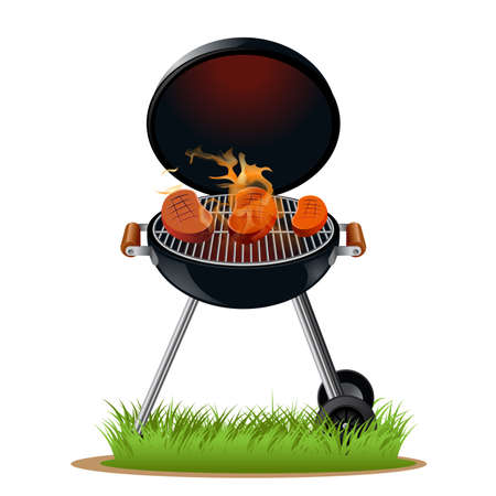 image of a Barbecue meat on the fireのイラスト素材