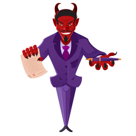 image of a devil with a dealのイラスト素材