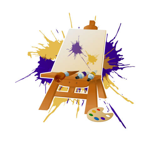 Vector image of an Easer and paintのイラスト素材