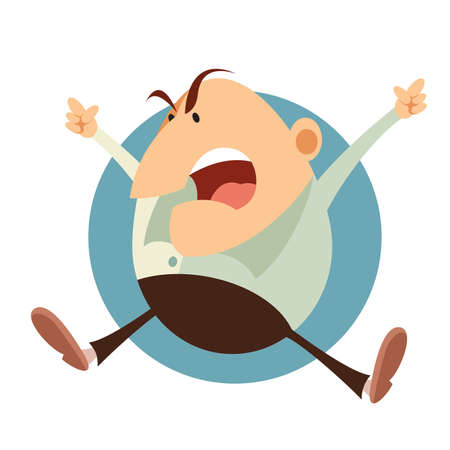 Vector image of an angry boss in white shirtのイラスト素材