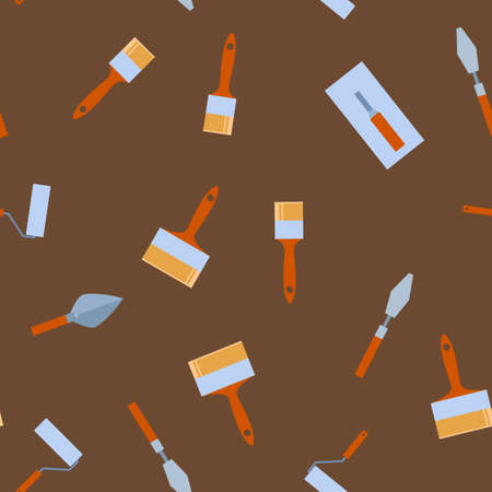 Vector image of a seamless pattern with diffirent tools for home workのイラスト素材