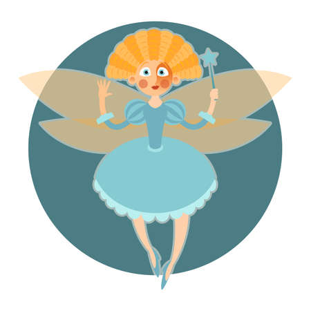 Vector image of a cartoon fantasy Fairy and her magic wandのイラスト素材