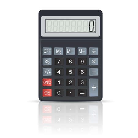 Vector image of realistic black Calculator with its shadowのイラスト素材