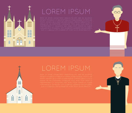 Vector image of a catholic church bannerのイラスト素材