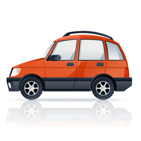 image of an orange cartoony carのイラスト素材