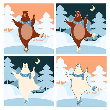 Vector image of the Bear on the iceのイラスト素材