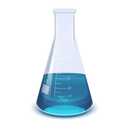 Vector image of an real-looking flask with liquidのイラスト素材