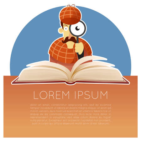 Vector image of a Book with the detectiveのイラスト素材