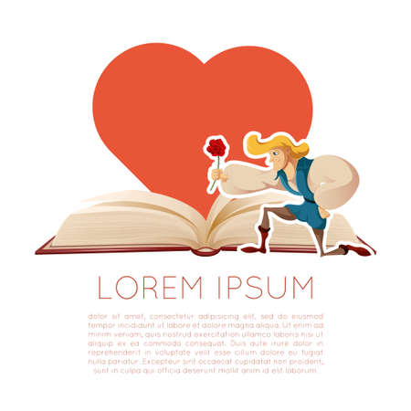 Vector image of a romantic book with the princeのイラスト素材