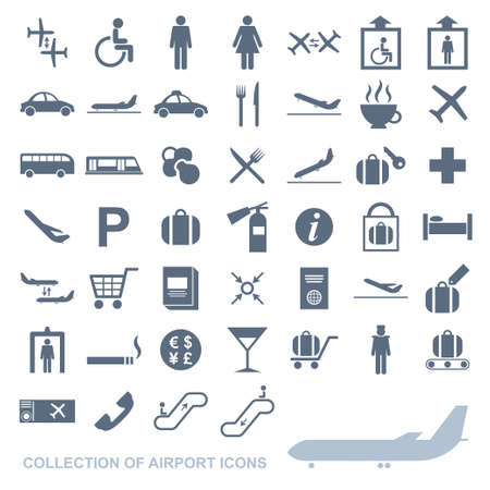 Vector image of a set of airport iconsのイラスト素材