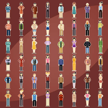 image of a set of people flat iconsのイラスト素材