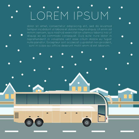 Vector image of a banner of trip by busのイラスト素材