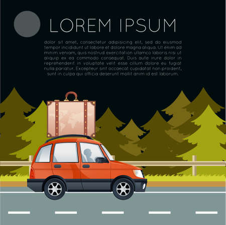 Vector image of a banner with car tripのイラスト素材