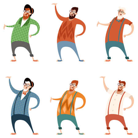 Vector image of a Set of hipstersのイラスト素材