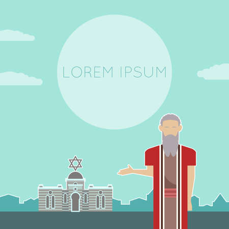 Vector image of a banner with Mosesのイラスト素材