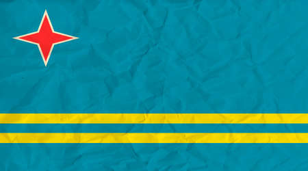 Vector image of the Aruba paper  flagのイラスト素材
