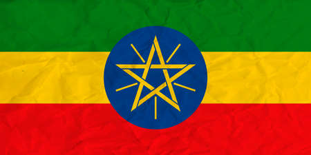 Vector image of the Ethiopia  paper  flagのイラスト素材