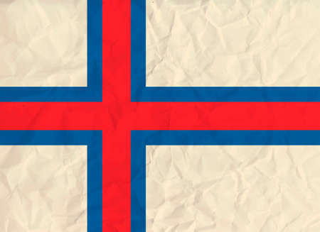 Vector image of the Faroe Islands  paper  flagのイラスト素材