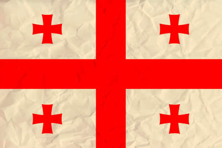 Vector image of the Georgia paper  flagのイラスト素材