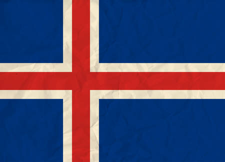Vector image of the Iceland paper  flagのイラスト素材