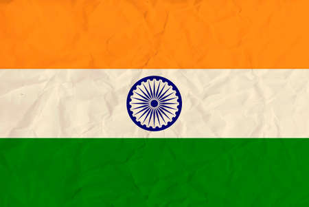 Vector image of the India paper  flagのイラスト素材