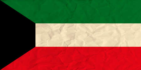 Vector image of the Kuwait  paper  flagのイラスト素材