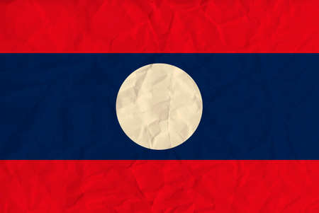Vector image of the Laos  paper  flagのイラスト素材