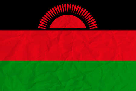 Vector image of the Malawi  paper  flagのイラスト素材