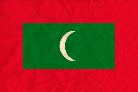 Vector image of the Maldives  paper  flagのイラスト素材