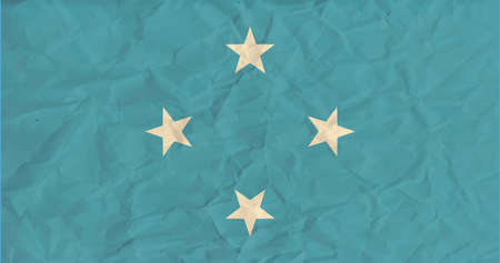 Vector image of the Micronesia paper  flagのイラスト素材