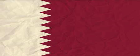 Vector image of the Qatar paper  flagのイラスト素材