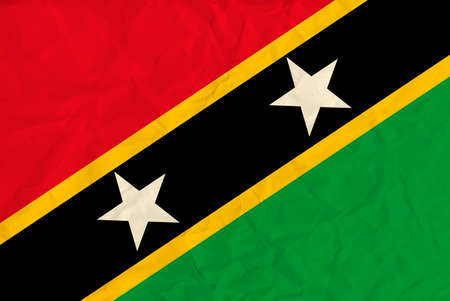 Vector image of the Saint Kitts and Nevis  paper  flagのイラスト素材