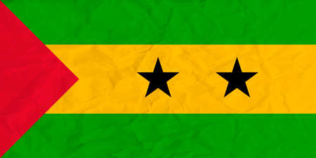 Vector image of the Sao Tome and Principe paper  flagのイラスト素材