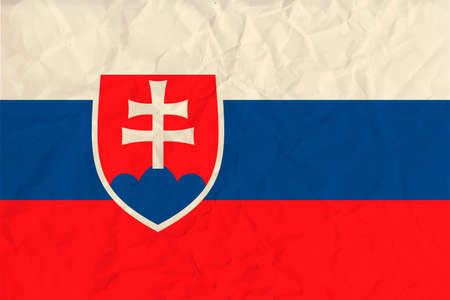 Vector image of the Slovakia  paper  flagのイラスト素材
