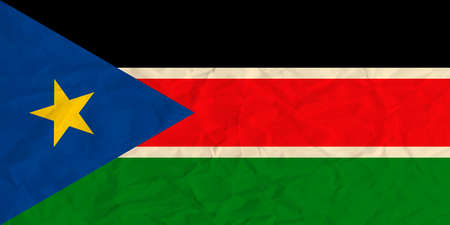 Vector image of the South Sudan  paper  flagのイラスト素材
