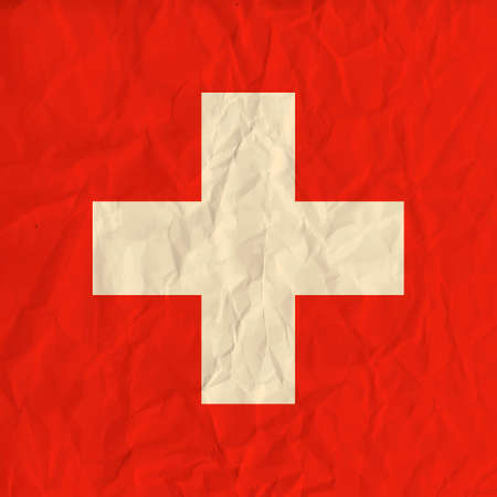 Vector image of the Switzerland  paper  flagのイラスト素材