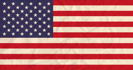 Vector image of the United States of America  paper  flagのイラスト素材
